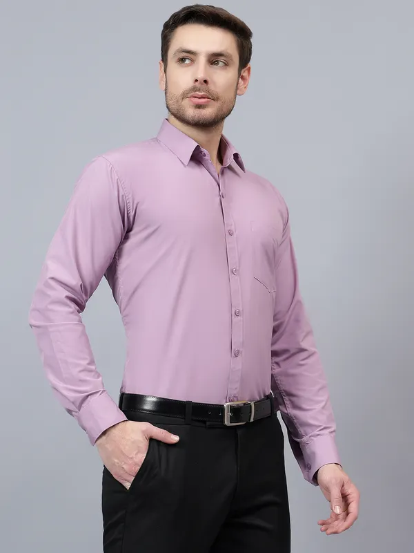 Lavender_Slim_Fit_Solid_Spread_Collar_Full_Sleeve_Rich_Cotton_Formal_Shirt_For_Men
