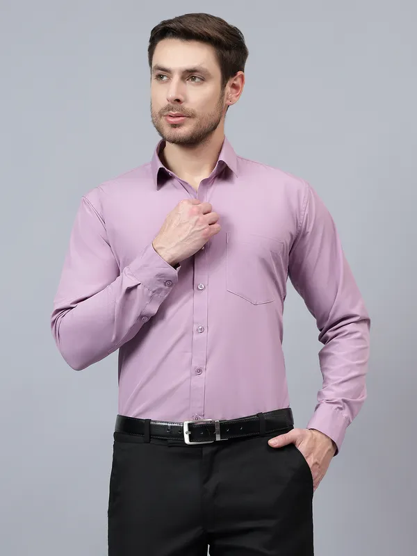 Lavender_Slim_Fit_Solid_Spread_Collar_Full_Sleeve_Rich_Cotton_Formal_Shirt_For_Men