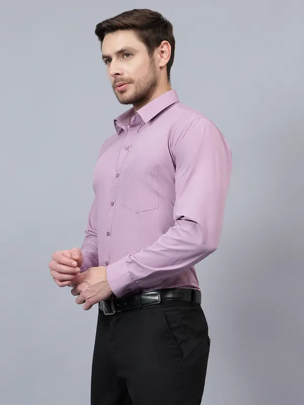 Lavender_Slim_Fit_Solid_Spread_Collar_Full_Sleeve_Rich_Cotton_Formal_Shirt_For_Men