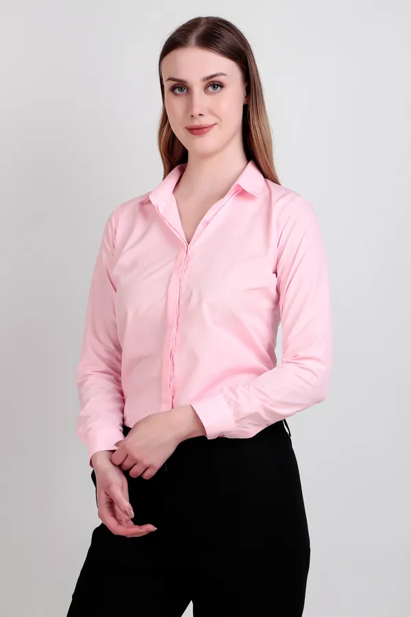 Pink_Regular_Fit_Solid_Spread_Collar_Full_Sleeve_Rich_Cotton_Shirt_For_Women