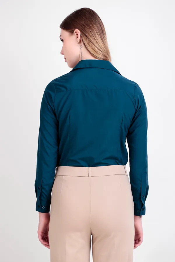Peacock_Blue_Regular_Fit_Solid_Spread_Collar_Full_Sleeve_Rich_Cotton_Shirt_For_Women