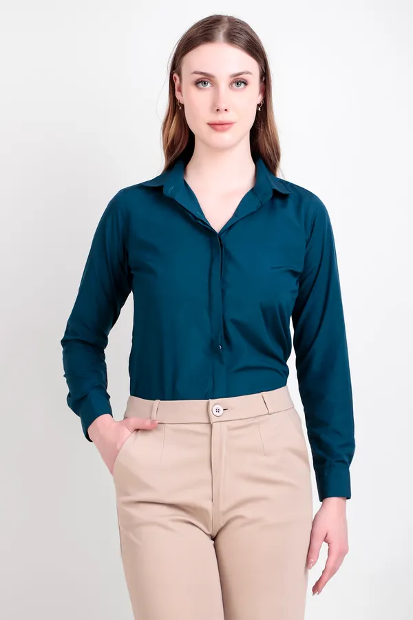 Peacock_Blue_Regular_Fit_Solid_Spread_Collar_Full_Sleeve_Rich_Cotton_Shirt_For_Women