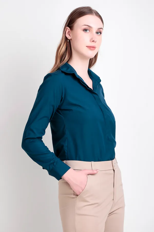 Peacock_Blue_Regular_Fit_Solid_Spread_Collar_Full_Sleeve_Rich_Cotton_Shirt_For_Women