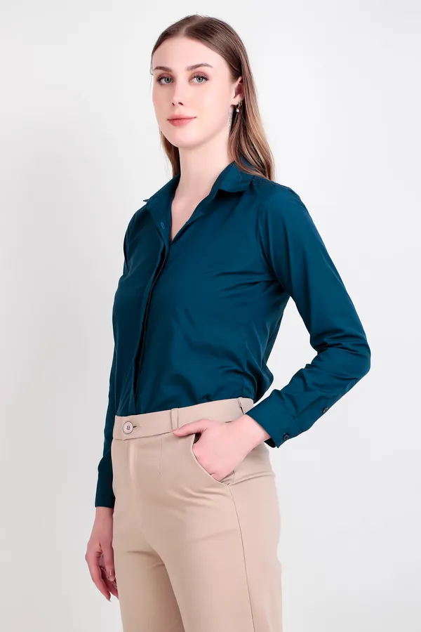 Peacock_Blue_Regular_Fit_Solid_Spread_Collar_Full_Sleeve_Rich_Cotton_Shirt_For_Women