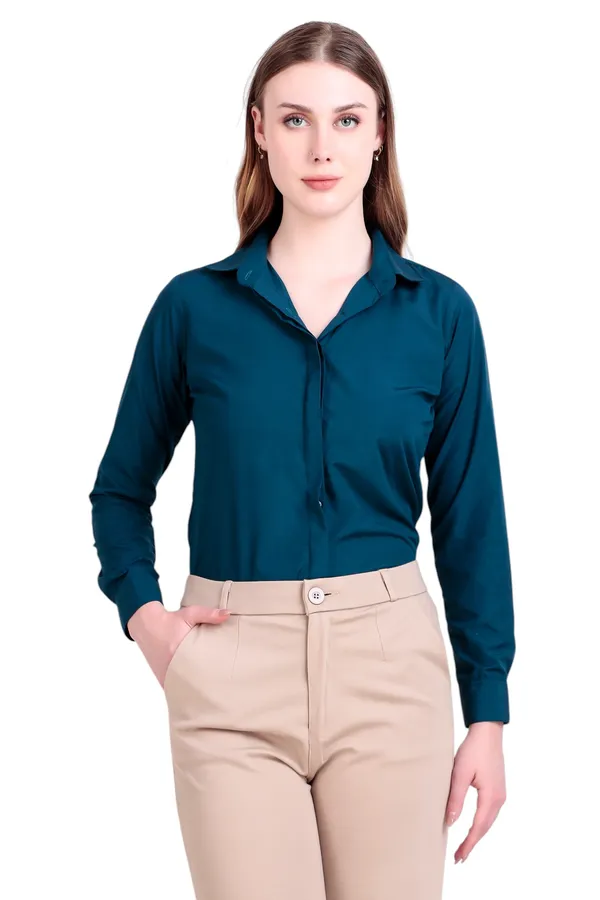 Peacock_Blue_Regular_Fit_Solid_Spread_Collar_Full_Sleeve_Rich_Cotton_Shirt_For_Women