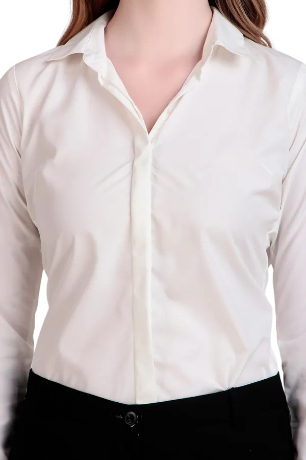 Cream_Regular_Fit_Solid_Spread_Collar_Full_Sleeve_Rich_Cotton_Shirt_For_Women