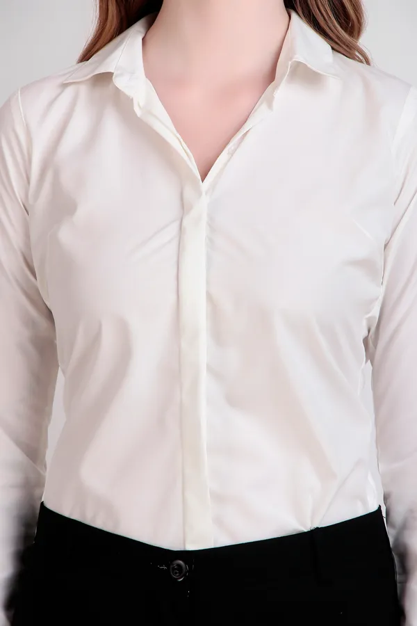 Cream_Regular_Fit_Solid_Spread_Collar_Full_Sleeve_Rich_Cotton_Shirt_For_Women