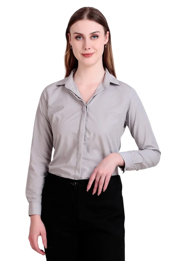 Grey_Regular_Fit_Solid_Spread_Collar_Full_Sleeve_Rich_Cotton_Shirt_For_Women