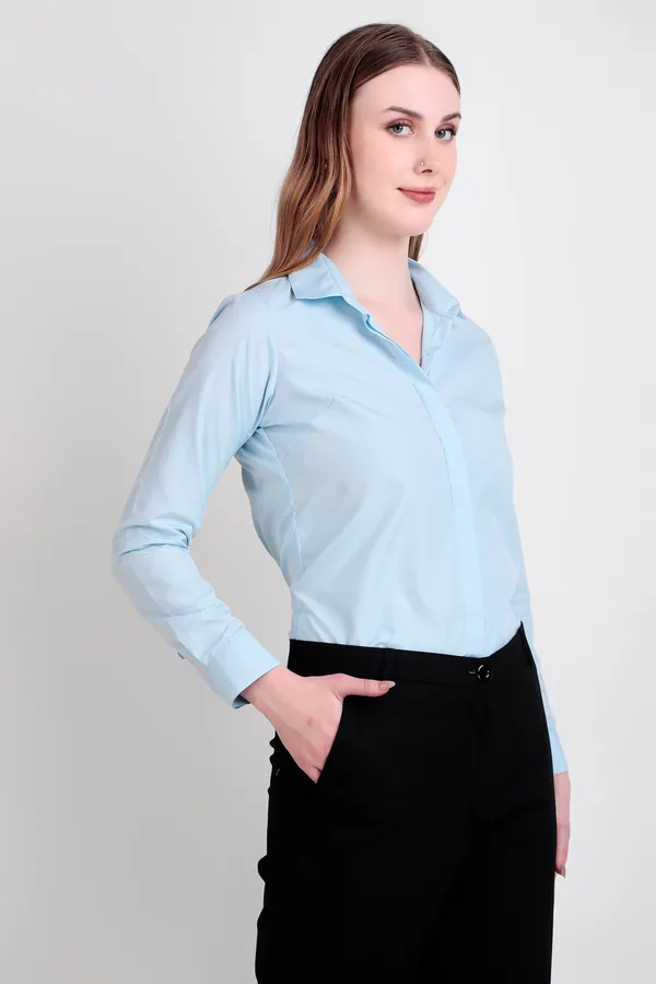 Sky_Blue_Regular_Fit_Solid_Spread_Collar_Full_Sleeve_Rich_Cotton_Shirt_For_Women