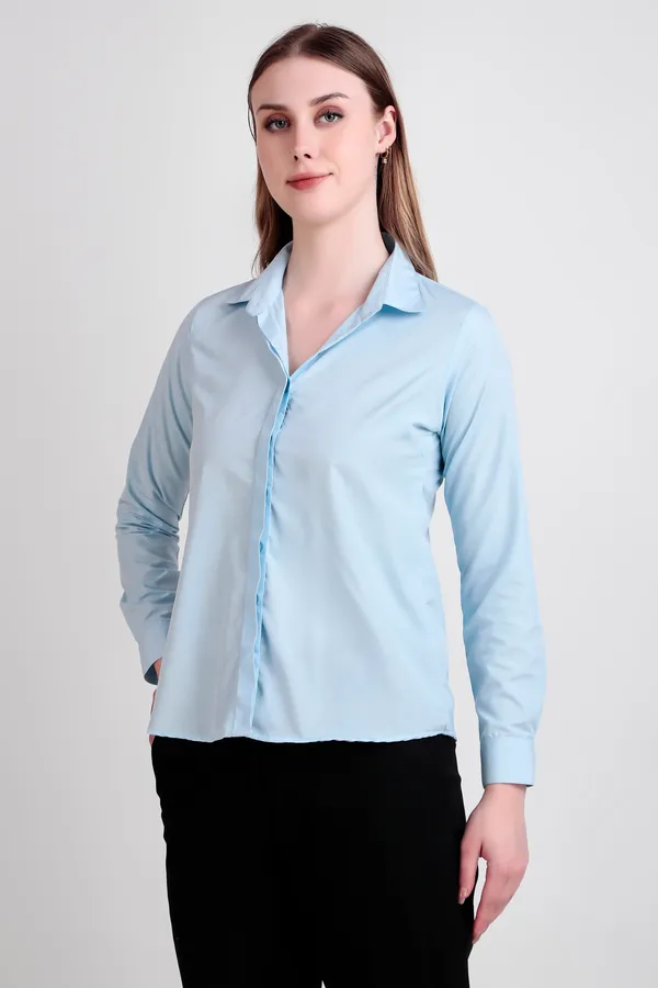 Sky_Blue_Regular_Fit_Solid_Spread_Collar_Full_Sleeve_Rich_Cotton_Shirt_For_Women