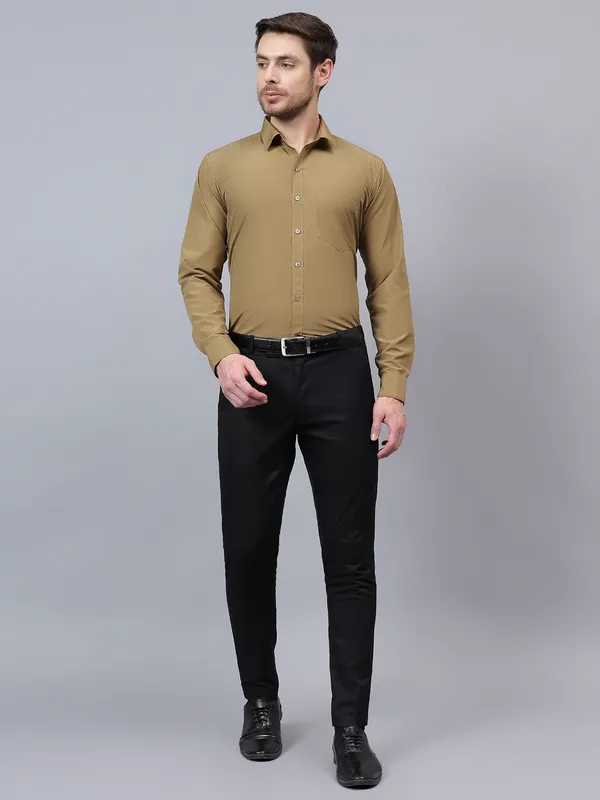 Khaki_Slim_Fit_Solid_Spread_Collar_Full_Sleeve_Rich_Cotton_Formal_Shirt_For_Men
