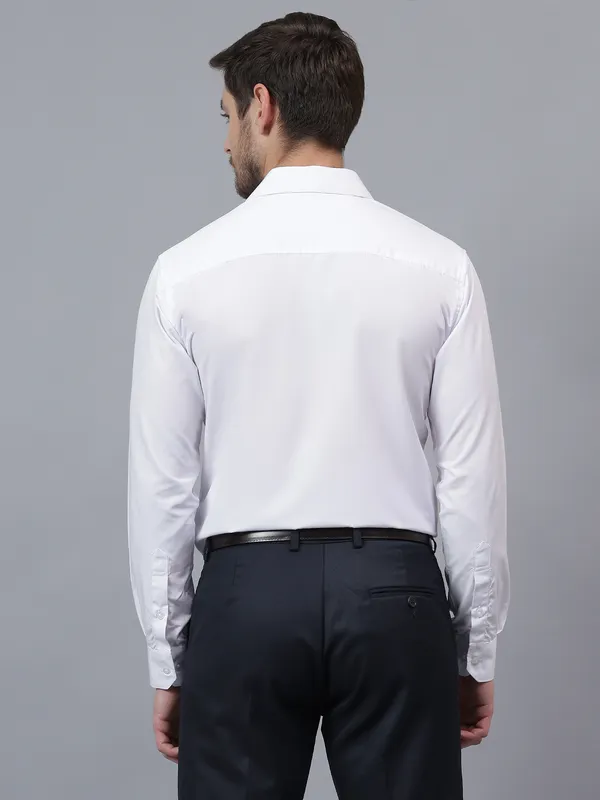 White_Slim_Fit_Solid_Spread_Collar_Full_Sleeve_Rich_Cotton_Formal_Shirt_For_Men