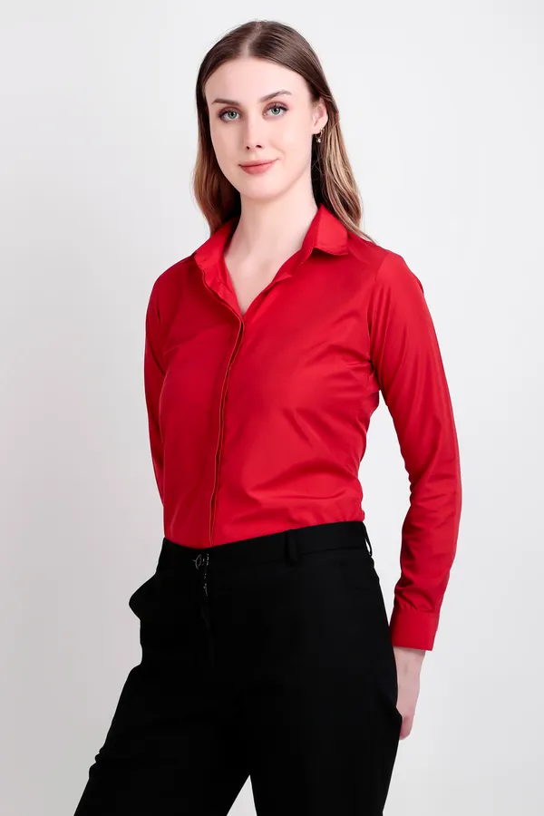 Red_Regular_Fit_Solid_Spread_Collar_Full_Sleeve_Rich_Cotton_Shirt_For_Women