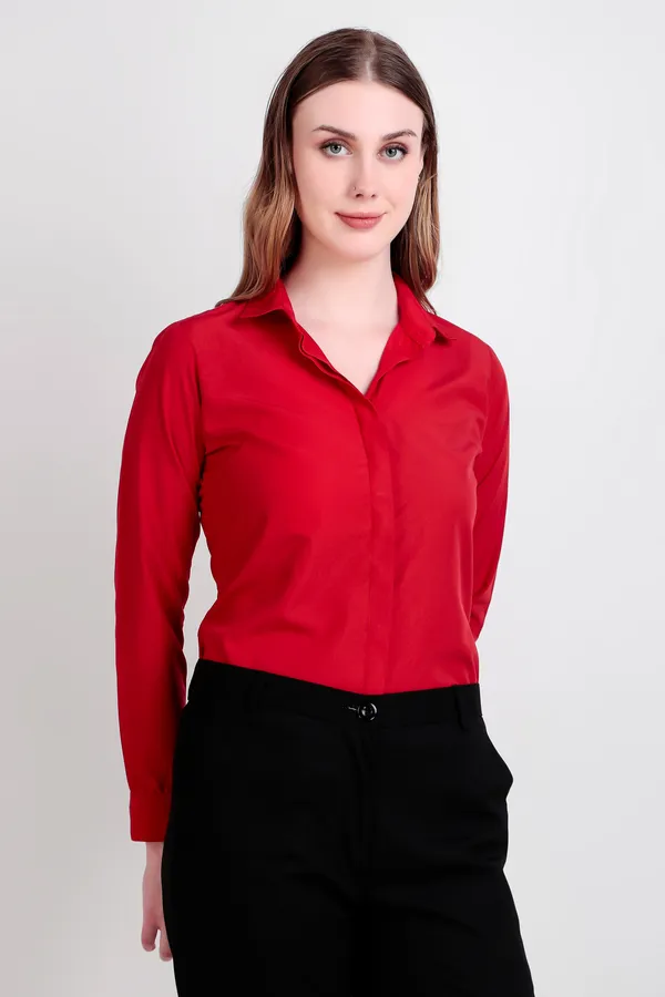 Red_Regular_Fit_Solid_Spread_Collar_Full_Sleeve_Rich_Cotton_Shirt_For_Women