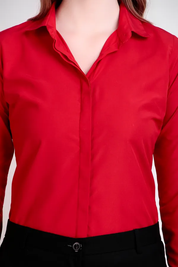 Red_Regular_Fit_Solid_Spread_Collar_Full_Sleeve_Rich_Cotton_Shirt_For_Women