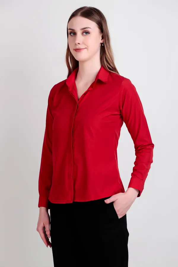 Red_Regular_Fit_Solid_Spread_Collar_Full_Sleeve_Rich_Cotton_Shirt_For_Women