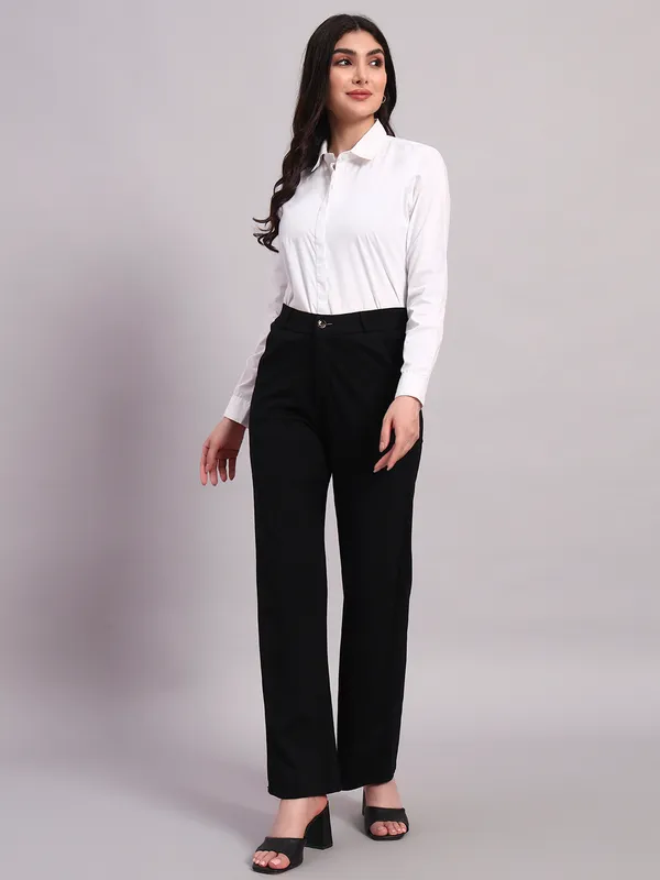 White_Solid_Formal_Shirt_For_Women