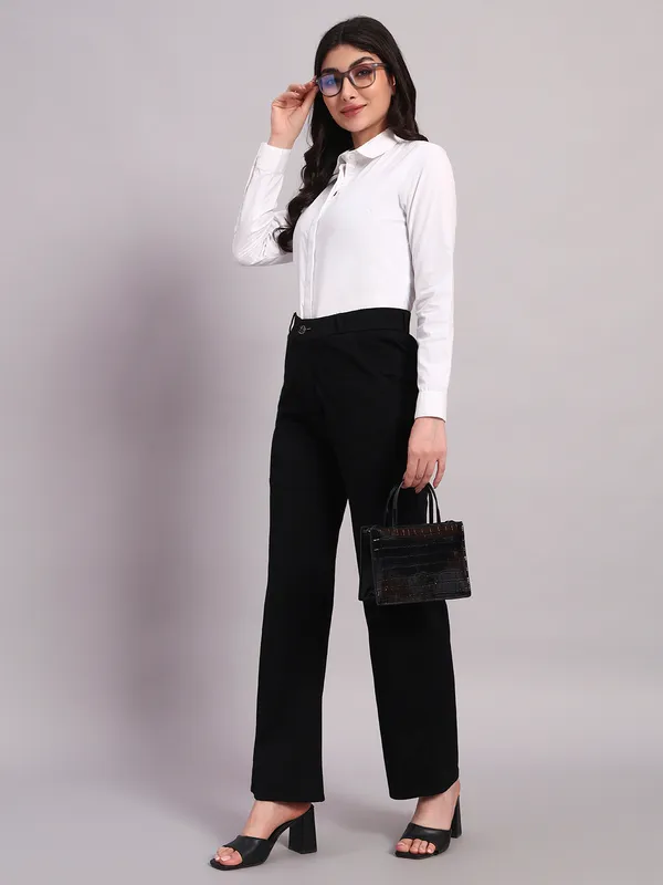 White_Solid_Formal_Shirt_For_Women