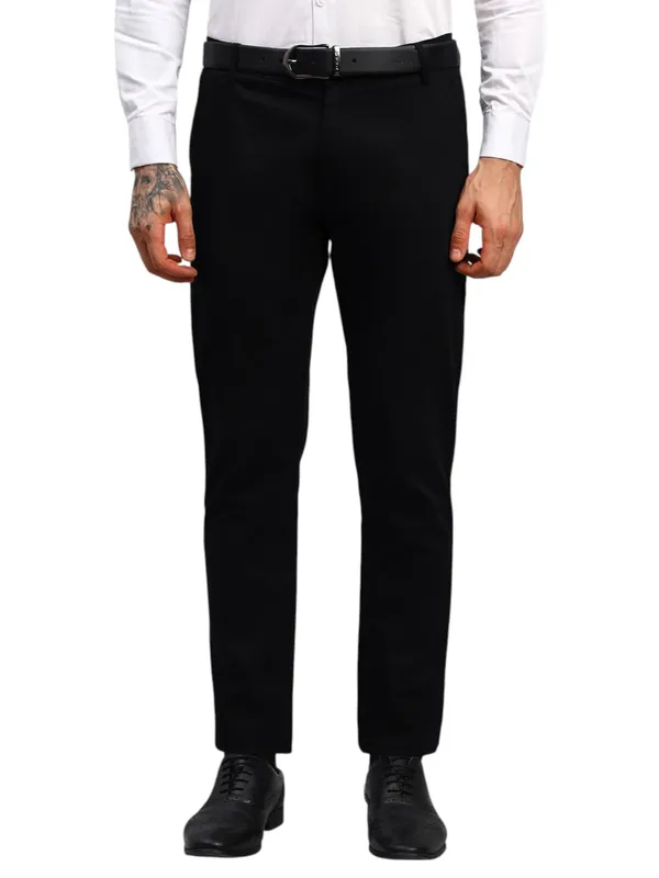 Black_Relaxed_Straight_Leg_Slim_Fit_High_Rise_Chinos_Trousers_For_Men