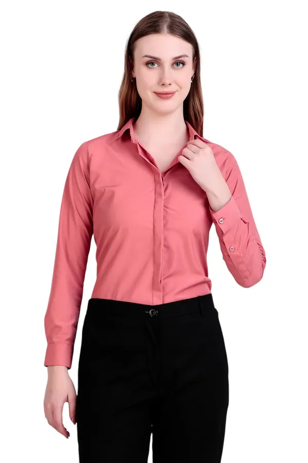 Coral_Regular_Fit_Solid_Spread_Collar_Full_Sleeve_Rich_Cotton_Shirt_For_Women