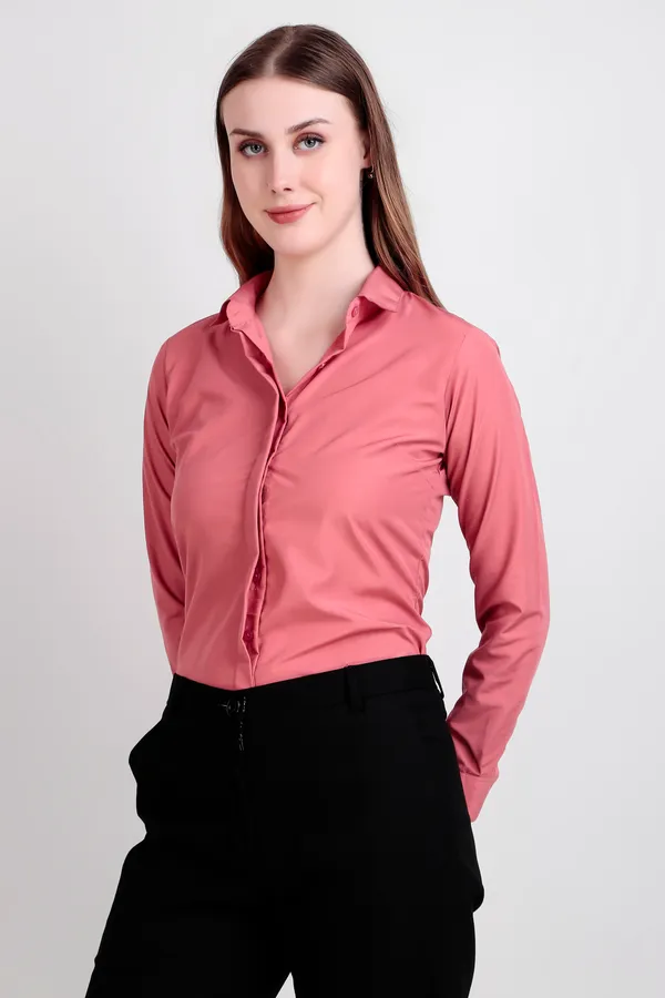 Coral_Regular_Fit_Solid_Spread_Collar_Full_Sleeve_Rich_Cotton_Shirt_For_Women