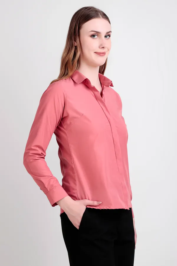Coral_Regular_Fit_Solid_Spread_Collar_Full_Sleeve_Rich_Cotton_Shirt_For_Women