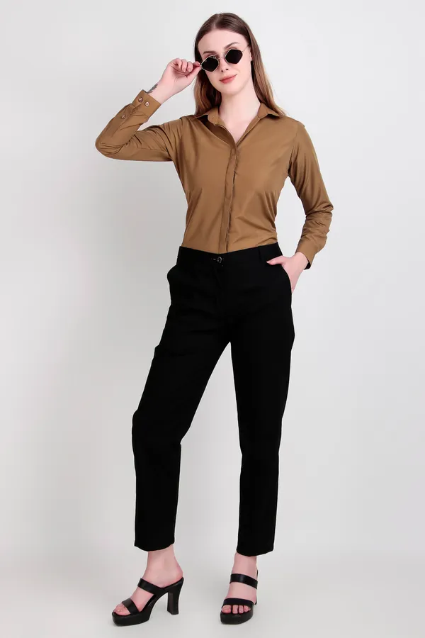 Khaki_Regular_Fit_Solid_Spread_Collar_Full_Sleeve_Rich_Cotton_Shirt_For_Women