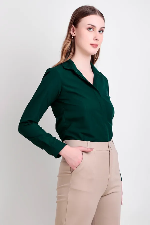 Green_Regular_Fit_Solid_Spread_Collar_Full_Sleeve_Rich_Cotton_Shirt_For_Women