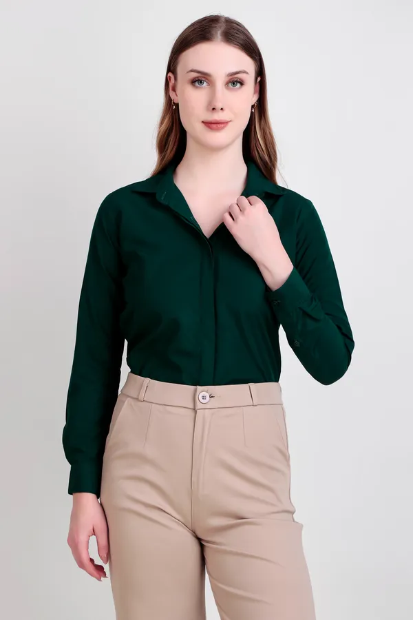 Green_Regular_Fit_Solid_Spread_Collar_Full_Sleeve_Rich_Cotton_Shirt_For_Women