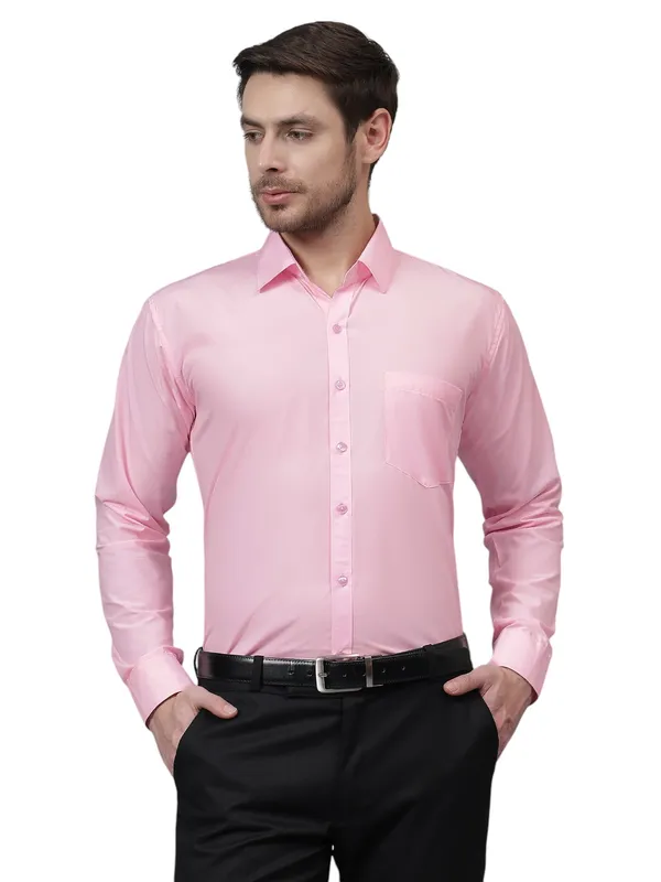 Pink_Slim_Fit_Solid_Spread_Collar_Full_Sleeve_Rich_Cotton_Formal_Shirt_For_Men