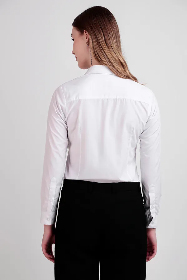White_Regular_Fit_Solid_Spread_Collar_Full_Sleeve_Rich_Cotton_Shirt_For_Women