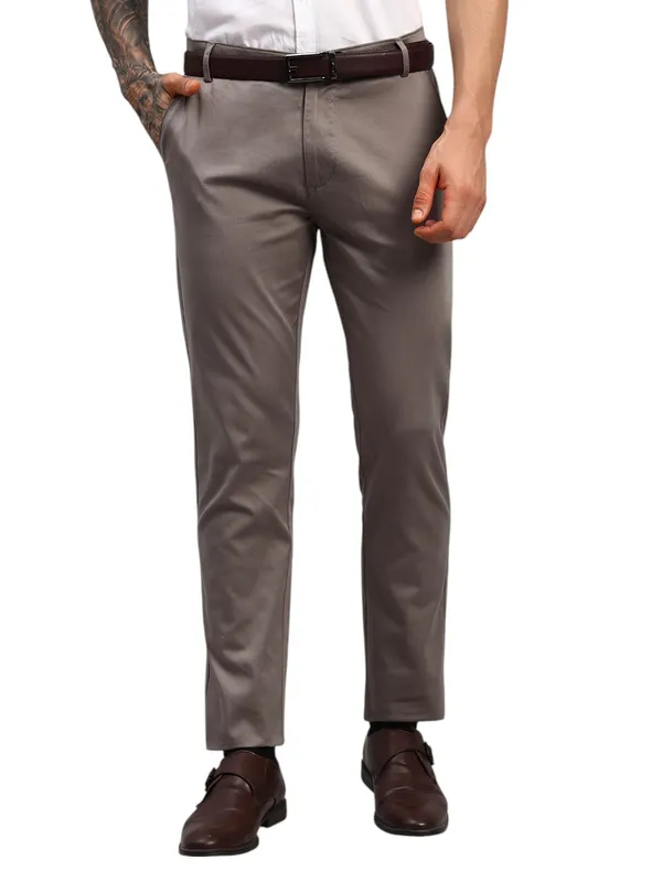 Light_Brown_Relaxed_Straight_Leg_Slim_Fit_High_Rise_Trousers_For_Men