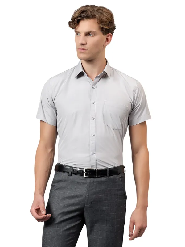 Grey_Slim_Fit_Solid_Spread_Collar_Half_Sleeve_Formal_Shirt_For_Men