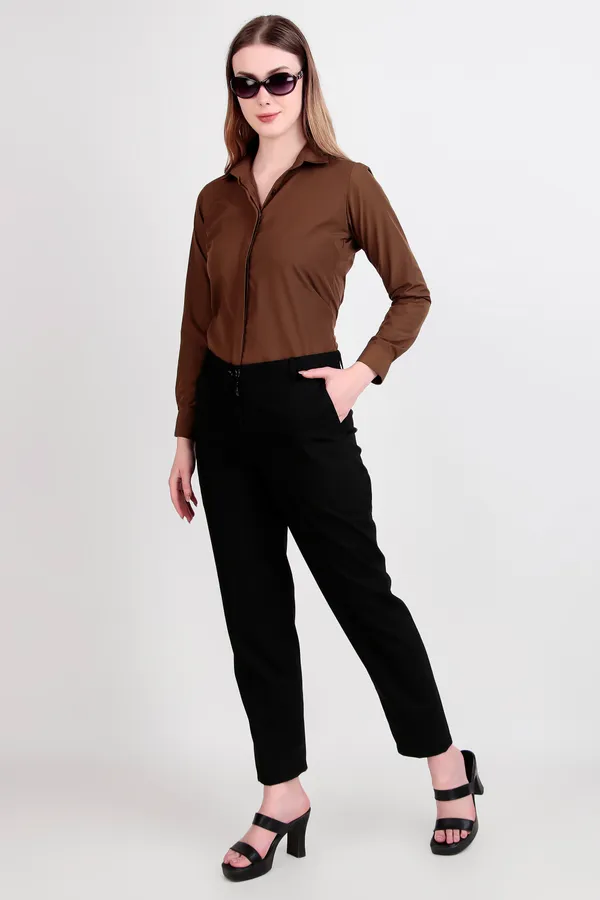 Coffee_And_Brown_Regular_Fit_Solid_Spread_Collar_Full_Sleeve_Rich_Cotton_Shirt_For_Women