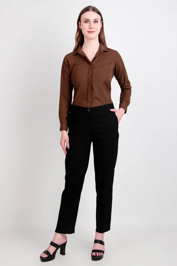 Coffee_And_Brown_Regular_Fit_Solid_Spread_Collar_Full_Sleeve_Rich_Cotton_Shirt_For_Women