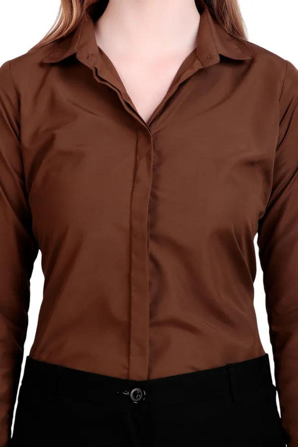 Coffee_And_Brown_Regular_Fit_Solid_Spread_Collar_Full_Sleeve_Rich_Cotton_Shirt_For_Women