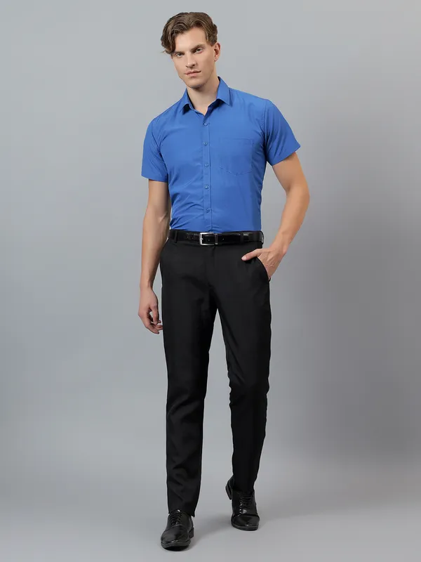 Royal_Blue_Slim_Fit_Solid_Spread_Collar_Half_Sleeve_Formal_Shirt_For_Men