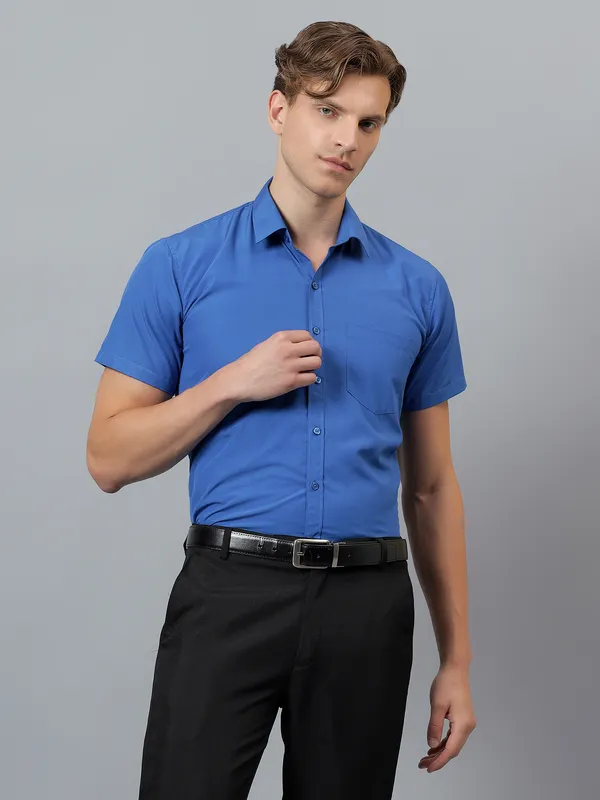 Royal_Blue_Slim_Fit_Solid_Spread_Collar_Half_Sleeve_Formal_Shirt_For_Men