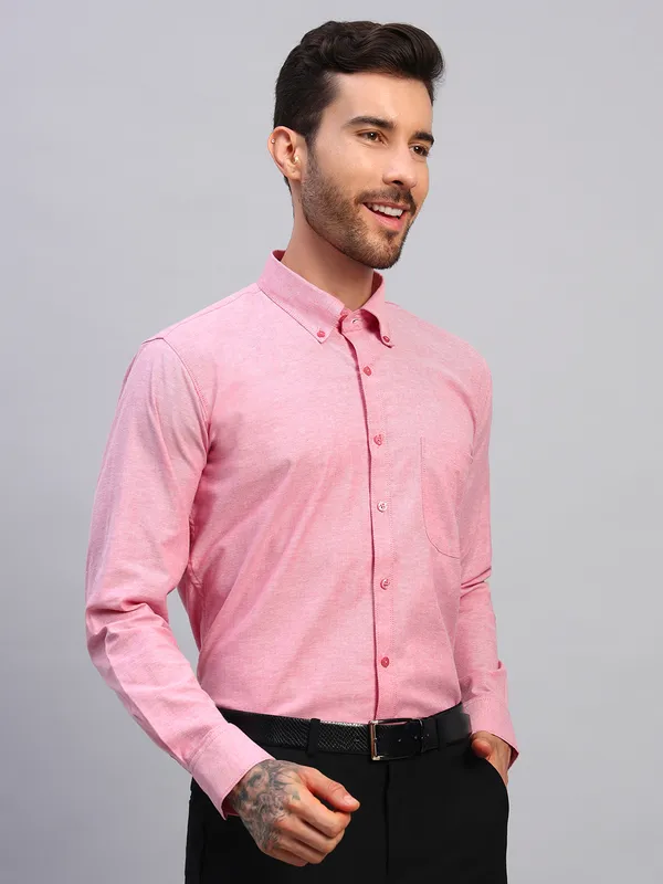 Pink_Original_Button_Down_Collar_Slim_Fit_Cotton_Formal_Shirt_For_Men