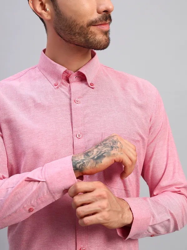 Pink_Original_Button_Down_Collar_Slim_Fit_Cotton_Formal_Shirt_For_Men