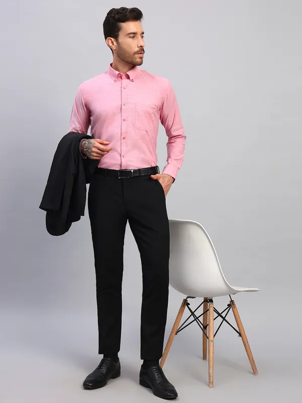 Pink_Original_Button_Down_Collar_Slim_Fit_Cotton_Formal_Shirt_For_Men