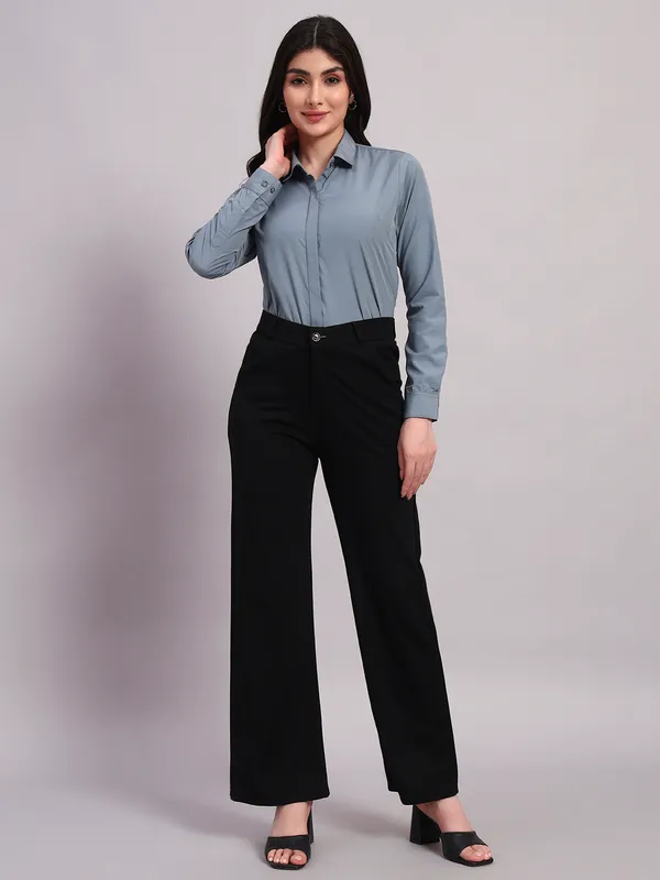 Steel_Blue_Regular_Fit_Solid_Spread_Collar_Full_Sleeve_Rich_Cotton_Shirt_For_Women