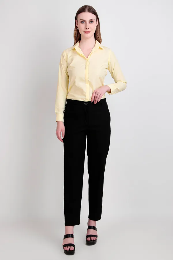Lemon_Regular_Fit_Solid_Spread_Collar_Full_Sleeve_Rich_Cotton_Shirt_For_Women
