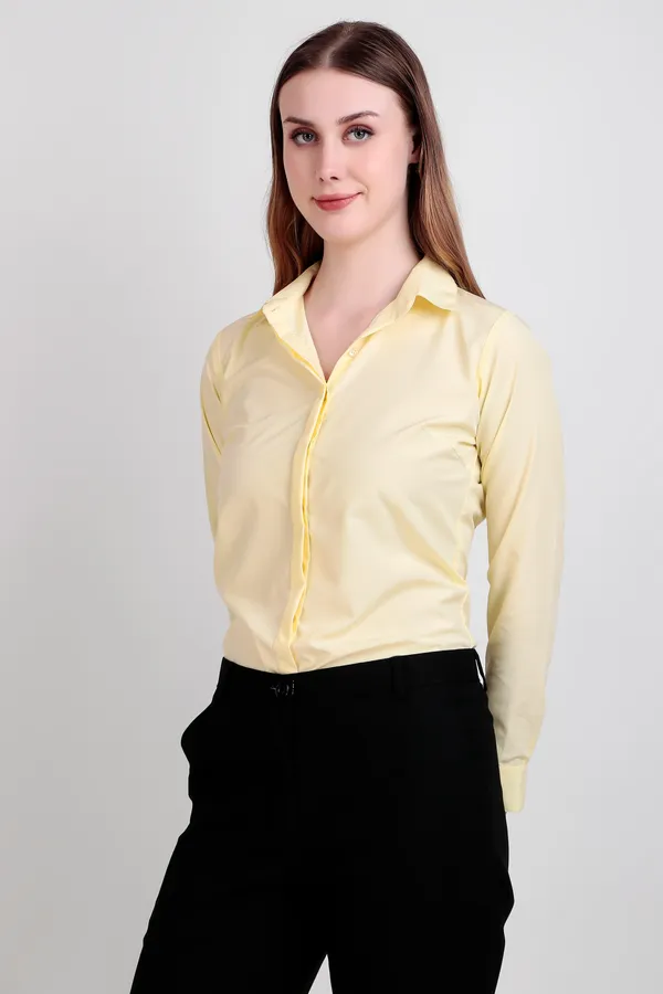 Lemon_Regular_Fit_Solid_Spread_Collar_Full_Sleeve_Rich_Cotton_Shirt_For_Women