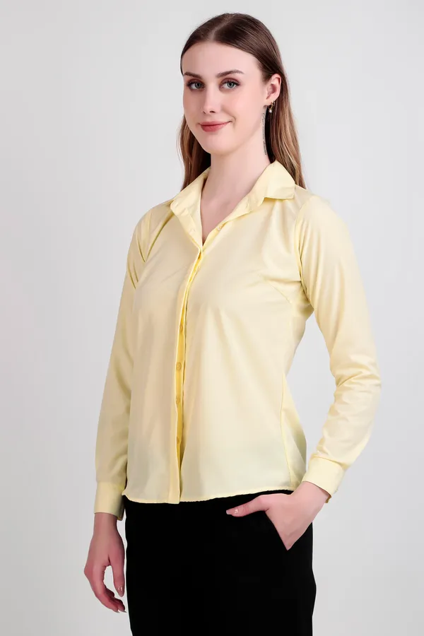Lemon_Regular_Fit_Solid_Spread_Collar_Full_Sleeve_Rich_Cotton_Shirt_For_Women