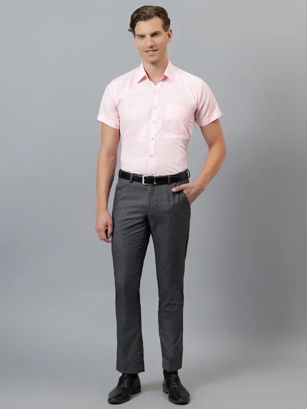 Pink_Slim_Fit_Solid_Spread_Collar_Half_Sleeve_Formal_Shirt_For_Men