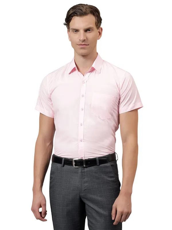 Pink_Slim_Fit_Solid_Spread_Collar_Half_Sleeve_Formal_Shirt_For_Men