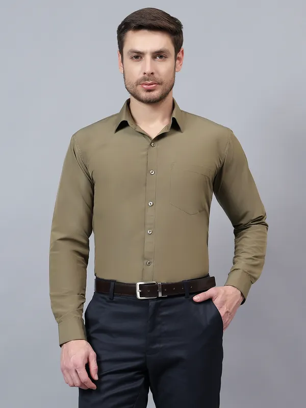 Olive_Brown_Slim_Fit_Solid_Spread_Collar_Full_Sleeve_Rich_Cotton_Formal_Shirt_For_Men