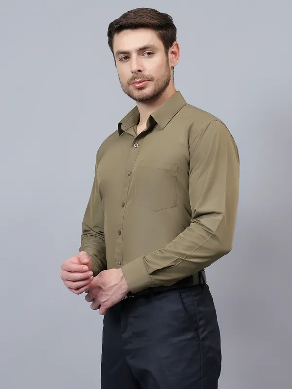 Olive_Brown_Slim_Fit_Solid_Spread_Collar_Full_Sleeve_Rich_Cotton_Formal_Shirt_For_Men