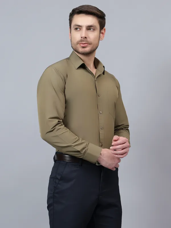 Olive_Brown_Slim_Fit_Solid_Spread_Collar_Full_Sleeve_Rich_Cotton_Formal_Shirt_For_Men